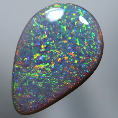 SOLID SEMI BLACK OPAL Pinfire pattern with sparkling orange and green SEE VIDEO